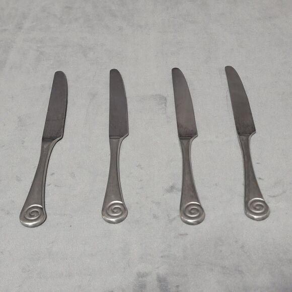 4 Robert Welch Ammonite 18/10 Stainless Butter Knife Flat Handle - Picture 1 of 9